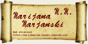 Marijana Marjanski vizit kartica